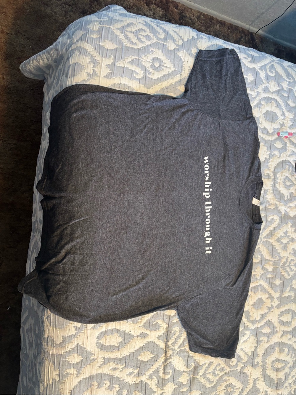 Men's Gray Graphic Tee - Worship Through It